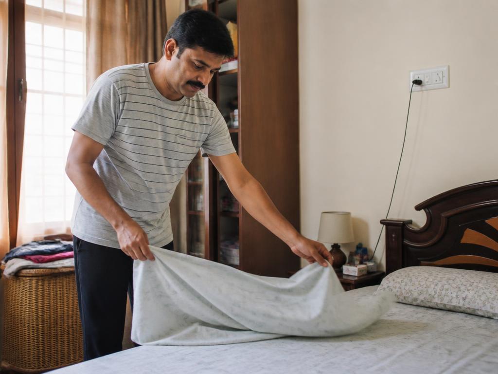 A resident starting the day with a peaceful, supported morning routine