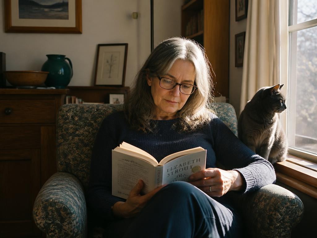 A person enjoying a quiet, independent moment reading in a comfortable nook